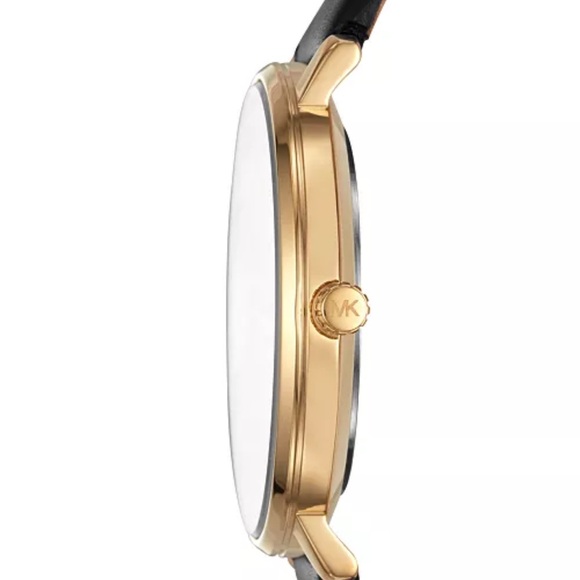 Michael Kors Pyper Watch Black and Gold Leather Strap 38mm - Picture 9 of 12
